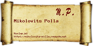 Mikolovits Polla névjegykártya